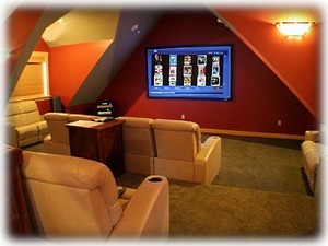 20 Seat Movie Theater with 119' screen, Pop-corn