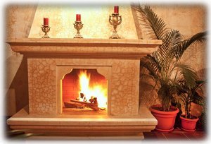 Our fireplace will keep you warm at night. 