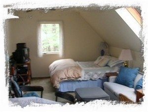 Part of the Expansive Cathedral Ceiling sleeping Loft & Ent. Center