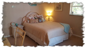 "Hawaii" Bedroom {Window Overlooks Tiki Garden}