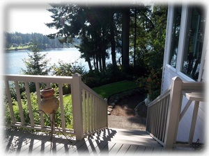 Stairway down to back yard