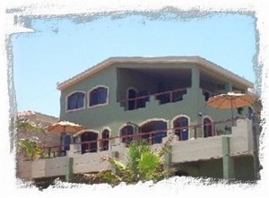 Front of house, looks out over ocean