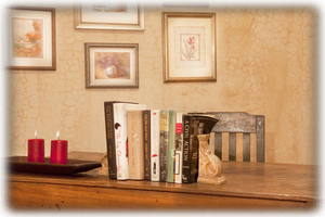 We have a wide variety of books at your disposal throughout our home. 