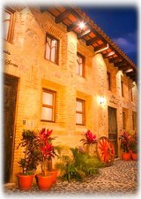 The outside of the house.