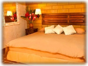 The master bedroom with king-sized bed.