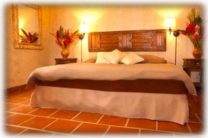 Bedroom with king-sized bed.