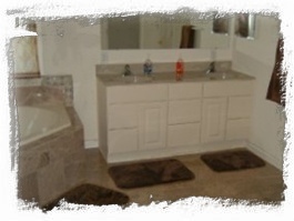 Master Bath with Marble Tile and Jacuzzi