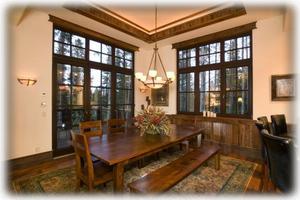 Dining Room w/ accordion doors that open to deck w/gas grill
