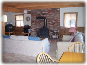 Open Living Room with Wood-burning Stove