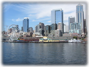 Take a ferry for this view of downtown (and your apartment!)