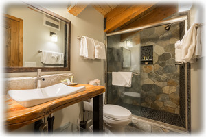 Loft Level Bath with Shower laid in Riverstone Flooring
