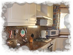 Our fully furnished, bright kitchen.