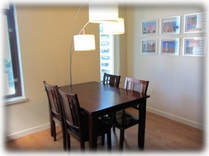 Dining area with city views