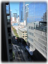 View from balcony looking north up 1st Ave