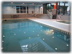 Indoor pool and spa in SW tower for year round use