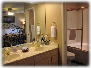 Master bedroom - Dual sinks & jetted tub-shower.