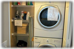 Washer-Dryer. Laundry supplies are furnished.