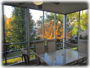 Your living room walks out to your screened porch.