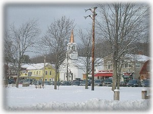 Quaint North Conway village and charming village shops.