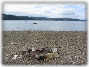 Build a fire pit on the beach