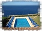 Overlooking the pool and sea from the roof ter-race. 