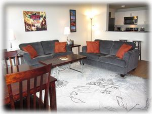 Comfortable living and dining room