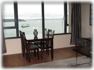 Dining area with views right off living room