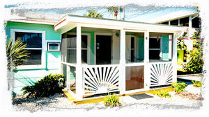 Enjoy coffee & Florida breezes on private front lanai on Villa Mojito