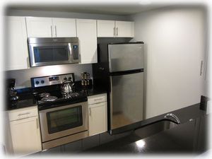 Stainless appliances and granite counter tops