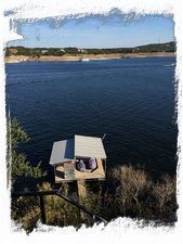 View across the lake with our dock in the foreground