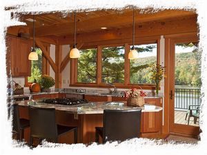 Kitchen with granite 'breakfast counter'