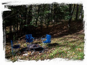 Brazier/firepit adjacent to the house - camp chairs provided.
