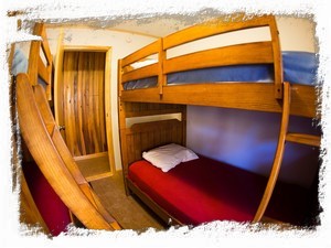 Bunk room (4 twin beds) with view of meadows.