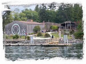 Tillicum Village on Blake Island across the sound foot ferry takes you there
