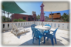 Rooftop patio for guests of Casa de la Alegria