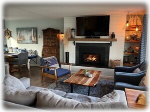 Gas fireplace, smart TV