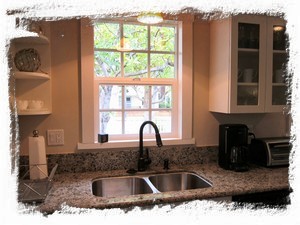 Stainless Steel Sink with Great Views of Front Yard