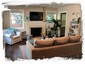 Cozy Living Room with 46 inch HD Flat Panel TV with Cable and Media Server