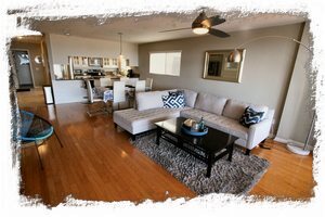 Open floor plan provides a 'great room' feel to the downstairs area