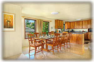 Granite floor continuation to Kitchen room