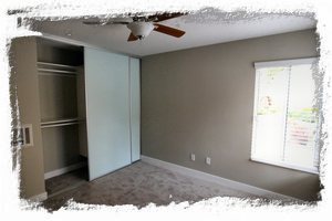 New paint, carpet, molding and closet in 2nd bedroom