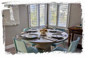 Dining area table with lots of natural light