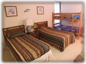 3rd Bedroom w/2 full & set of bunk beds, TV, TVD