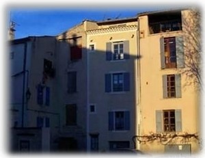 Rear  of  house in shadow (2nd from right) 3 Place St.Pierre,Forcalquier 